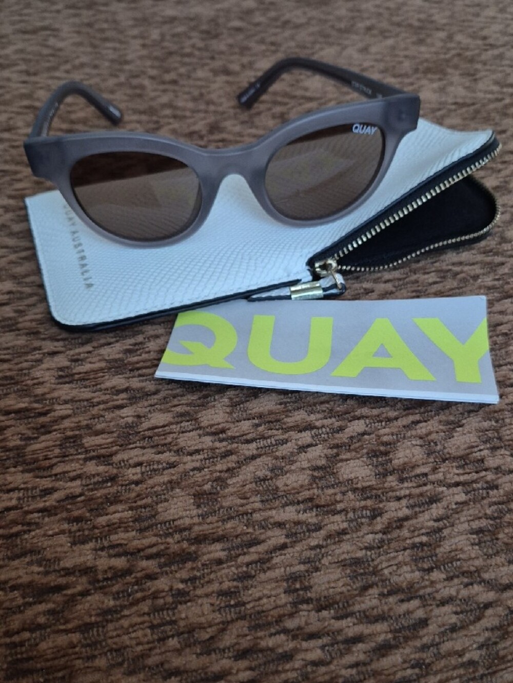 Quay Australia Matte Gray Cat Eye Sunglasses - Picture 6 of 6